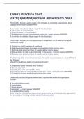 CPHQ Practice Test 2020(updated) Question and answers already passed 