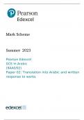 Edexcel a level arabic paper 2 mark scheme june 2023