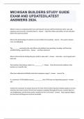 MICHIGAN BUILDERS STUDY GUIDE EXAM AND UPDATEDLATEST ANSWERS 2024.