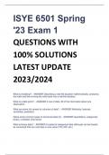 LATEST ISYE 6501 Spring '23 Exam 1 QUESTIONS WITH 100% SOLUTIONS 2024