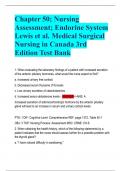 Chapter 50; Nursing  Assessment; Endorine System  Lewis et al. Medical Surgical  Nursing in Canada 3rd Edition Test Bank