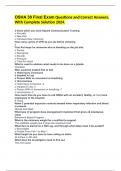 OSHA 30 Final Exam Questions and Correct Answers, With Complete Solution 2024.  3 times when you need Hazard Communication Training o Annually o New Hire o Introduce New Chemical How many cycles of CPR do you do before checking 5 First Aid steps for someo