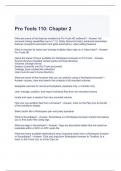 Pro Tools 110 Chapter 2 Exam Questions with correct Answers | Graded A