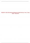 NUR2459 / NUR 2459 Mental and Behavioral Health Nursing - Exam 1 Study Guide – Rasmussen