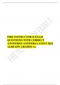 FIRE INSTRUCTOR II EXAM QUESTIONS WITH CORRECT ANSWERED ANSWERS LATEST 2024 ALREADY GRADED A+ 