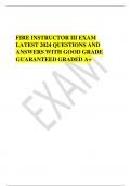 FIRE INSTRUCTOR III EXAM LATEST 2024 QUESTIONS AND ANSWERS WITH GOOD GRADE GUARANTEED GRADED A+ 