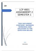 LCP 4801 ASSIGNMEMT 2 SEMESTER 1