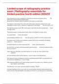 Limited scope of radiography practice exam | Radiography essentials for limited practice fourth edition 2024/25  