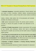 WGU C157 Essentials of Advanced Nursing Practice Field Experience, Questions and Correct Answers, With Complete Solution. Updated 2024.