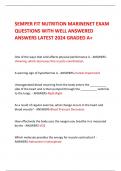 SEMPER FIT NUTRITION MARINENET EXAM QUESTIONS WITH WELL ANSWERED ANSWERS LATEST 2024 GRADED A+   