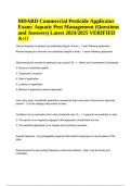 MDARD Commercial Pesticide Applicator Aquatic Pest Management: Exam Questions and Answers Latest 2024/2025 (VERIFIED A+)