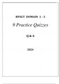 RPSGT DOMAIN 1 - 3 9 PRACTICE QUIZZES Q & A 2024.