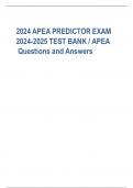 2024 APEA PREDICTOR EXAM 2024-2025 TEST BANK / APEA Questions and Answers