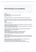 PSI CA Dental Law and Ethics Exam Questions and Answers