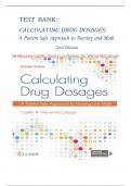 Test bank for Calculating Drug Dosages A Patient-Safe Approach to Nursing and Math Second Edition ( Castillo, Werner-McCullough )latest edition 2024 rated A+