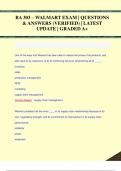 BA 303 – WALMART EXAM | QUESTIONS  & ANSWERS (VERIFIED) | LATEST  UPDATE | GRADED A+BA 303 – WALMART EXAM | QUESTIONS  & ANSWERS (VERIFIED) | LATEST  UPDATE | GRADED A+