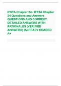 IFSTA Chapter 24 / IFSTA Chapter  24 Questions and Answers  QUESTIONS AND CORRECT  DETAILED ANSWERS WITH  RATIONALES (VERIFIED  ANSWERS) |ALREADY GRADED  A+ 