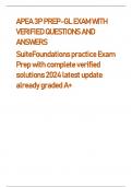 APEA 3P PREP-GL EXAM WITH  VERIFIED QUESTIONS AND  ANSWERS  SuiteFoundations practice Exam  Prep with complete verified  solutions 2024 latest update  already graded A+