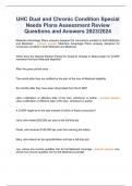 UHC Dual and Chronic Condition Special Needs Plans Assessment Review Questions and Answers 2023/2024