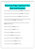 Pharmacology Capstone Pre-Quiz and Answers