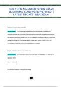 NEW YORK ADJUSTER TERMS EXAM |  QUESTIONS & ANSWERS (VERIFIED) |  LATEST UPDATE | GRADED A+NEW YORK ADJUSTER TERMS EXAM |  QUESTIONS & ANSWERS (VERIFIED) |  LATEST UPDATE | GRADED A+