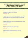 CHEM 101-STRAIGHTERLINE EXAM |  QUESTIONS & ANSWERS (VERIFIED) |  LATEST UPDATE | GRADED A+CHEM 101-STRAIGHTERLINE EXAM |  QUESTIONS & ANSWERS (VERIFIED) |  LATEST UPDATE | GRADED A+