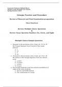 Georgia Practice and Procedure  Review of Material and Final Examination preparation Class Fourteen  Review Multiple Choice Questions & Review Essay Question Numbers Six, Seven, and Eight