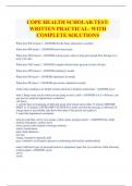 COPE HEALTH SCHOLAR TESTWRITTEN PRACTICAL- WITH  COMPLETE SOLUTIONS