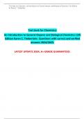 Test bank for Chemistry: An Introduction to General Organic and Biological Chemistry 13th Edition Karen C. Timberlake. Questions with correct and verified answers 2024/2025.  LATEST UPDATE 2024, A+ GRADE GUARANTEED.