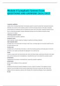 Module 8 Lymphatic System Exam QUESTIONS AND ANSWERS 2024/2025