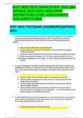 EXIT HESI TEST BANK [OVER 1000 Q&A  ]SPRING 2023 /EXIT HESI PREP  DISTINCTION LEVEL ASSIGNMENT  HAS EVERYTHING EXIT HESI TESTBANK [ANSWERED]SPRING  2023 1. A nurse is providing information to a group of pregnant clients and their partners  about the psych