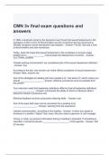 CMN 3v final exam questions and answers 100%