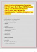 Early Childhood Education Theorists,  DCF 40 Hours Child Care (HSAN) Health,  Safety, and Nutrition (2019), DCF 