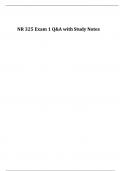 NR 325 Exam 1 Q&A with Study Notes