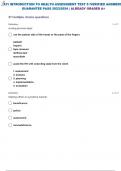 ATI INTRODUCTION TO HEALTH ASSESSMENT TEST 5/VERIFIED ANSWERS/GUARANTEE PASS 2024 /ALREADY GRADED A+