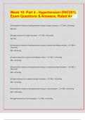 Week 10: Part 4 - Hypertension (PAT201).  Exam Questions & Answers, Rated A+