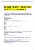 Nurs350 Exam 4 Questions with Correct Answers