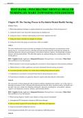 TEST BANK - PSYCHIATRIC MENTAL HEALTH NURSING BY MARY TOWNSEND (9TH EDITION) Chapter 09. The Nursing Process in Psychiatric/Mental Health Nursing