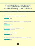 EPA 609 TECHNICIAN CERTIFICATION EXAM | QUESTIONS & ANSWERS  (VERIFIED) | LATEST UPDATE | GRADED  A+EPA 609 TECHNICIAN CERTIFICATION EXAM | QUESTIONS & ANSWERS  (VERIFIED) | LATEST UPDATE | GRADED  A+