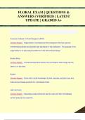 FLORAL EXAM | QUESTIONS &  ANSWERS (VERIFIED) | LATEST  UPDATE | GRADED A+FLORAL EXAM | QUESTIONS &  ANSWERS (VERIFIED) | LATEST  UPDATE | GRADED A+