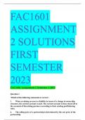 FAC1601  ASSIGNMENT  2 SOLUTIONS  FIRST  SEMESTER  2023 FAC1601 Assignment 2 Semester 1 2023  Question 1  Which of the following statements is correct:  1. When revaluing an asset or liability in terms of a change in ownership  structure, the current acco