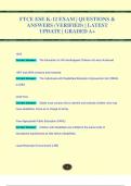 FTCE ESE K-12 EXAM | QUESTIONS &  ANSWERS (VERIFIED) | LATEST  UPDATE | GRADED A+FTCE ESE K-12 EXAM | QUESTIONS &  ANSWERS (VERIFIED) | LATEST  UPDATE | GRADED A+