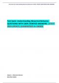 Test bank: Understanding Abnormal Behavior. QUESTIONS WITH 100% VERIFIED ANSWERS.   LATEST 2024 UPDATE, GUARANTEED A+ GRADE.