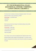IVY TECH PHARM FINAL EXAM |  QUESTIONS & ANSWERS (VERIFIED) |  LATEST UPDATE | GRADED A+IVY TECH PHARM FINAL EXAM |  QUESTIONS & ANSWERS (VERIFIED) |  LATEST UPDATE | GRADED A+