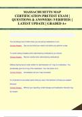 MASSACHUSETTS MAP  CERTIFICATION PRETEST EXAM |  QUESTIONS & ANSWERS (VERIFIED) |  LATEST UPDATE | GRADED A+MASSACHUSETTS MAP  CERTIFICATION PRETEST EXAM |  QUESTIONS & ANSWERS (VERIFIED) |  LATEST UPDATE | GRADED A+