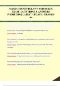 MASSACHUSETTS LAWS AND RULES  EXAM | QUESTIONS & ANSWERS  (VERIFIED) | LATEST UPDATE | GRADED  A+MASSACHUSETTS LAWS AND RULES  EXAM | QUESTIONS & ANSWERS  (VERIFIED) | LATEST UPDATE | GRADED  A+