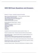 GED 500 Exam Questions and Answers