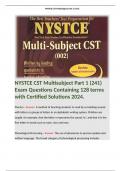 NYSTCE CST Multisubject Part 1 (241) Exam Questions Containing 128 terms with Certified Solutions 2024.  