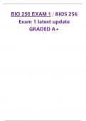 BIO 256 EXAM 1 / BIOS 256 Exam 1 latest update GRADED A+                                Which of the following would not be a necessary life function? Decay    The purpose of negative feedback is to prevent sudden and severe changes within the body. Which