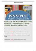 NYSTCE CST 245 Arts and Science Exam Questions (105 terms) with Correct Answers, A+ Score Solution 2024. 